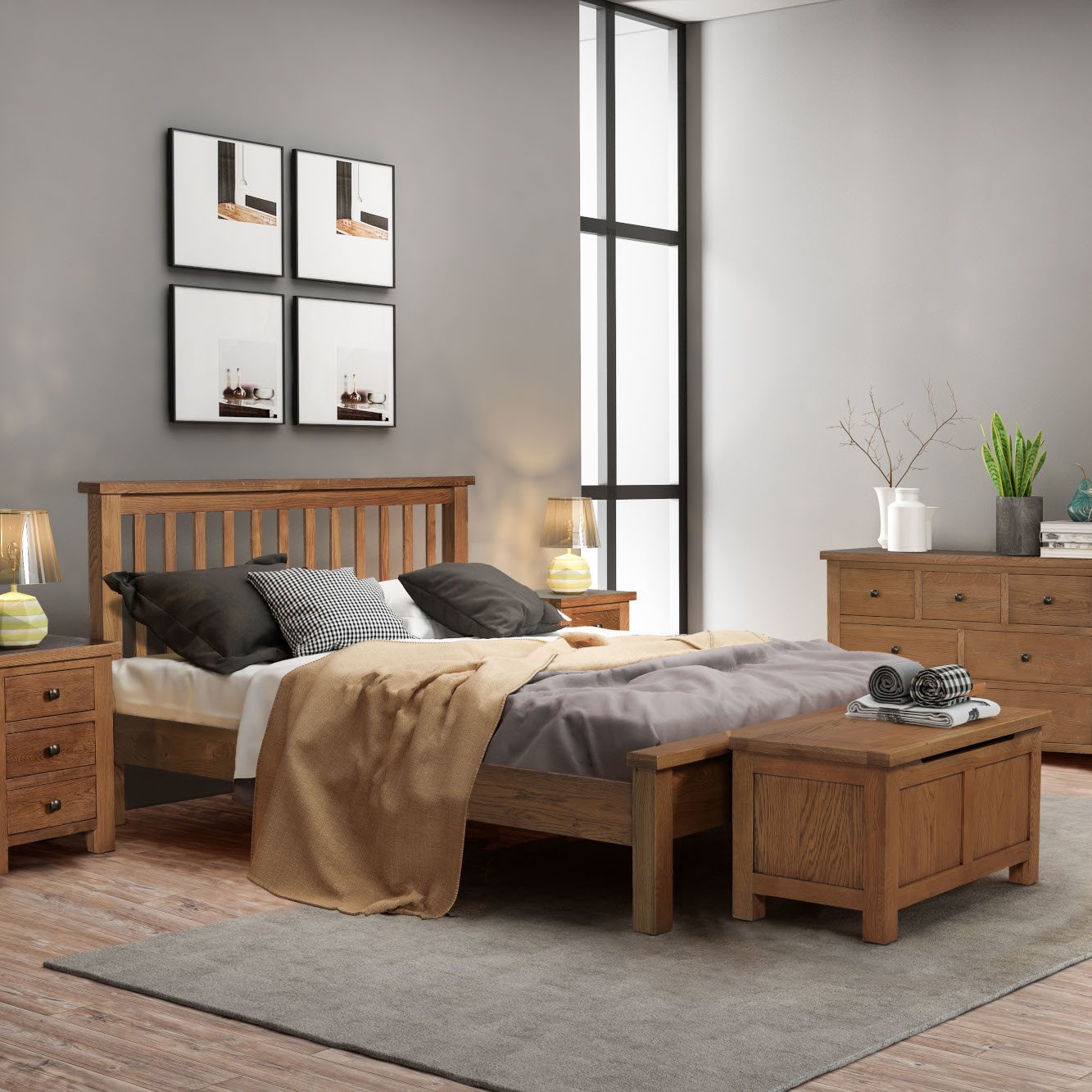 Bristol rustic oak bedroom furniture